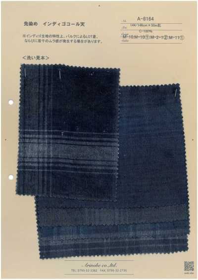 A-8164 Yarn Dyed Indigo Corduroy