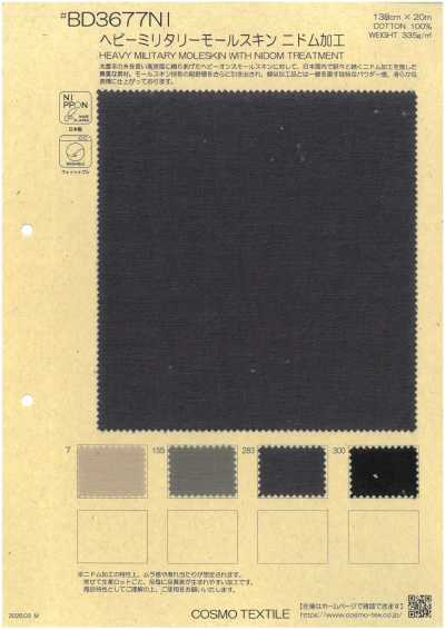 BD3677NI Heavy Military Moleskin, Nidom Finish