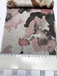 7027-720-1 100 Linen Loomstate Watercolor Large Flowers[Textile / Fabric] HOKKOH Sub Photo