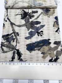 7027-740-1 Linen Loomstate Ripple Touch Floral Pattern[Textile / Fabric] HOKKOH Sub Photo