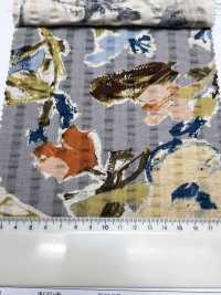 7027-740-1 Linen Loomstate Ripple Touch Floral Pattern[Textile / Fabric] HOKKOH Sub Photo