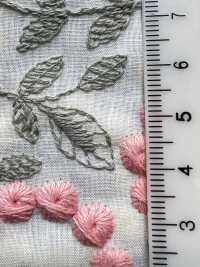 4027-848-1 Cotton Lawn Embroidery Pom-pom Flower Lace[Textile / Fabric] HOKKOH Additional Images