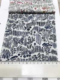 4027-660-1 60 Lawn Curve Horizontal Stripes Small Flowers[Textile / Fabric] HOKKOH Sub Photo