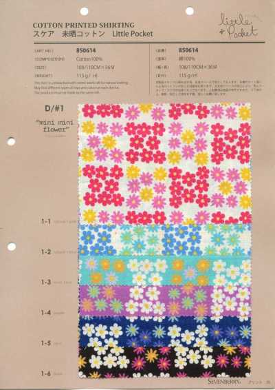 850614 Lawn Unbleached Cotton Little Pocke "mini Mini Flower"