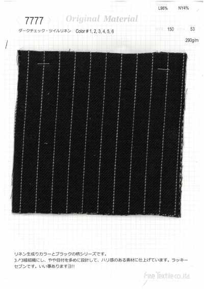 7777 Dark Check Twill Linen