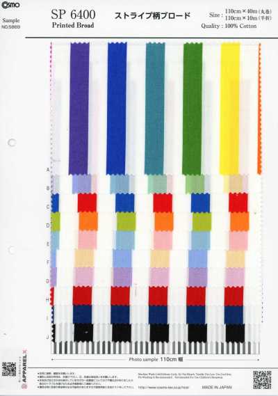 SP6400 Striped Print Broadcloth (Roll)