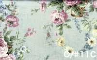 RU2530 RURU BOUQUET Rose Wreath Print Loomstate (Roll)[Textile / Fabric] COSMO TEXTILE Additional Images
