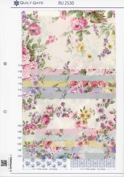 RU2530 RURU BOUQUET Rose Wreath Printed Sheeting (Roll)