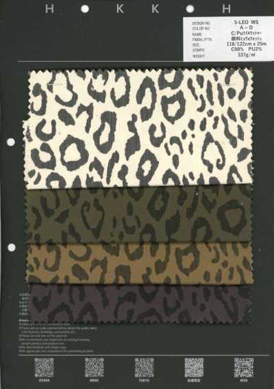 5-LEO-WS C/Pu Twill Washer Finish Leopard