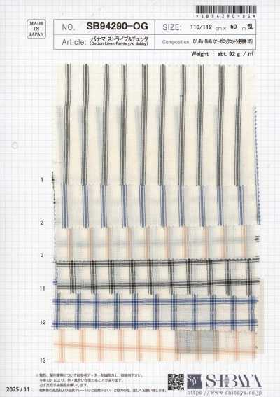 SB94290-OG Panama Stripe & Check