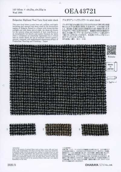 OEA43721 Bulgarian Highland Wool Mini Check