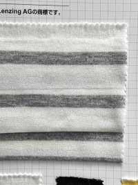 408 Cotton Modal 30/ Jersey-cloth Horizontal Stripes (UV Processing)[Textile / Fabric] VANCET Sub Photo