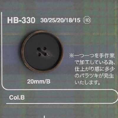HB330 Real Buffalo Horn 4-hole Button