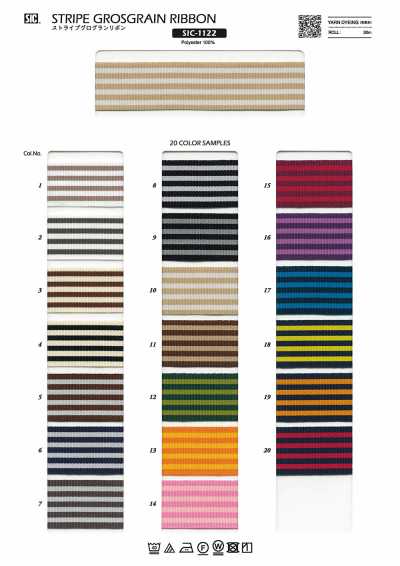 SIC-1122 Striped Grosgrain Ribbon