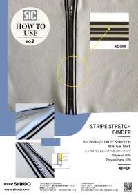 SIC-5090 Striped Stretch Binder Tape[Ribbon Tape Cord] SHINDO(SIC) Sub Photo