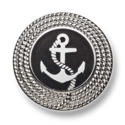 225 Made In Japan Metal Button For Suits And Jackets, Silver/Black