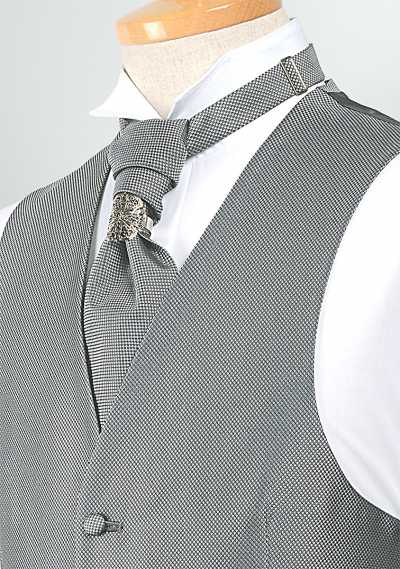 YT-02 Gray Jacquard Euro Tie Polyester Made In Japan
