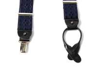 AT-2277-NV ALBERT THURSTON Suspenders Navy Blue Diamond Pattern 35mm Elastic (Elastic Band)[Formal Accessories] ALBERT THURSTON Sub Photo