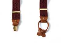 AT-2277-WI ALBERT THURSTON Suspenders , Wine Red Red Diamond Pattern, 35mm Elastic (Elastic Band)[Formal Accessories] ALBERT THURSTON Sub Photo