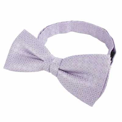 BF-112P Small Floral Pattern Bow Tie, Silk, Purple, Made In Japan