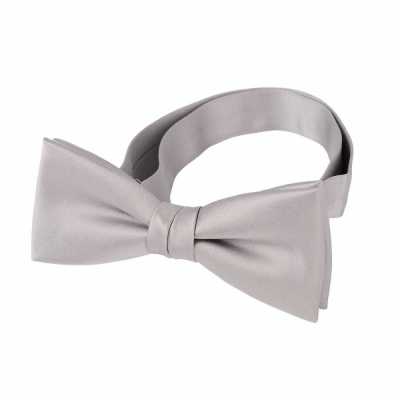 BF-501 Premium Material Silk-Faced Bow Tie Silver