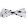 BF-CAT-GR Silk Print Butterfly Tie Cat Motif Gray