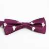 BF-CAT-WI Silk Print Bow Tie Cat Motif Wine