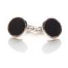 CB-1 Formal Cufflinks Onyx Gold &amp; Silver Round