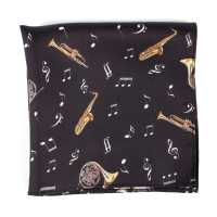 CF-JAZZ-BK Silk Print Pocket Square Jazz Black[Formal Accessories] Yamamoto(EXCY) Sub Photo