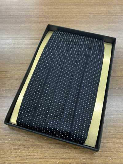 CM-620 Silk Cummerbund, Black Glitter Dot