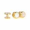 F-3-S Stud Button, Mother Of Pearl Shell , Gold, Round