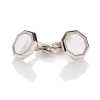 G-3-C Formal Cufflinks, Mother Of Pearl Shell Silver Octagonal