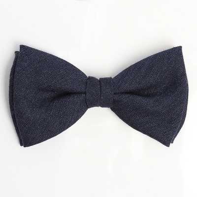 HBF-01 HARISSONS Linen Bow Tie Navy Blue