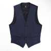 HLV-01 HARISSONS Linen Vest Navy Blue