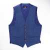 HLV-02 HARISSONS Linen Vest Blue