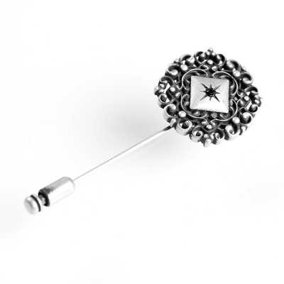 LP-01 Antique-style Lapel Pin Antique Silver
