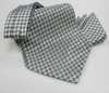MS-5005 Hand-tied Ascot Tie And Handkerchief Set In Grey Check