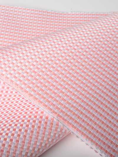 P-20 Yamanashi Fujiyoshida Gingham Check Formal Fabric Pink