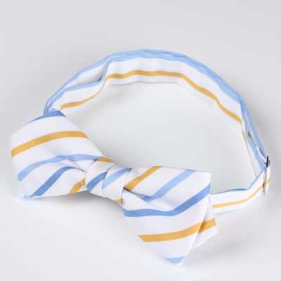 RBF-6258-11 Casual Bow Tie Pencil Stripe White/Yellow