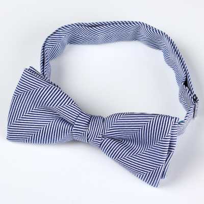 RBF-8007-06 Casual Bow Tie Herringbone Pattern Navy Blue