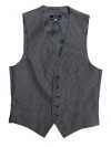 V-153N Formal Vest Silk Jacquard Check Navy Blue