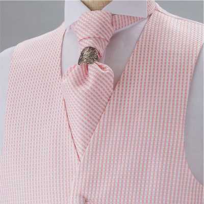 Formal Vest Made In Japan Plaid Pink