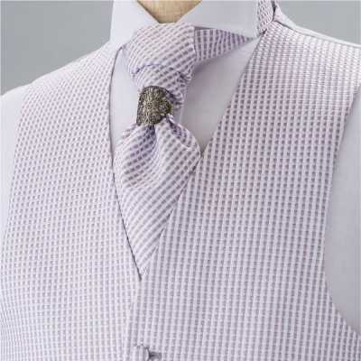 V-21 Made In Japan Formal Vest, Check Pattern, Purple