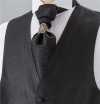 V-986 Formal Vest Silk Jacquard Moss Stitch Pattern Black