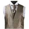V-992MB Formal Vest In Silk Jacquard, Brown