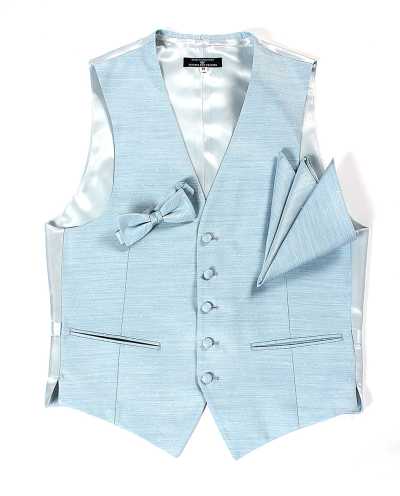 VANNERS-V-31 Vest Made With VANNERS Fabric, Dot Pattern, Denim-Like Jacquard, Indigo Blue