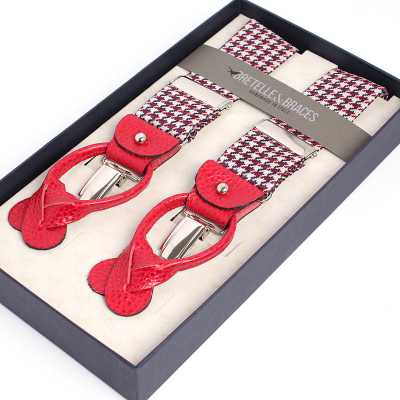 VAR-0123 BRETELLE&BRACES Houndstooth Burgundy