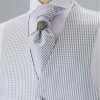 YT-19 Made In Japan Jacquard Ascot Tie (Euro Thai) Plaid Light Gray