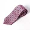 HVN-36 Tie Using VANNERS Fabric, Small Geometric Pattern, Pink
