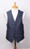 VANNERS-V-042 VANNERS Tri-blend Fabric Vest, Glen Check, Navy Blue